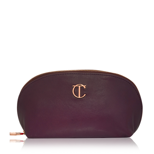 Charlotte Tilbury leather makeup bag Charlotte Tilbury purple leather makeup bag