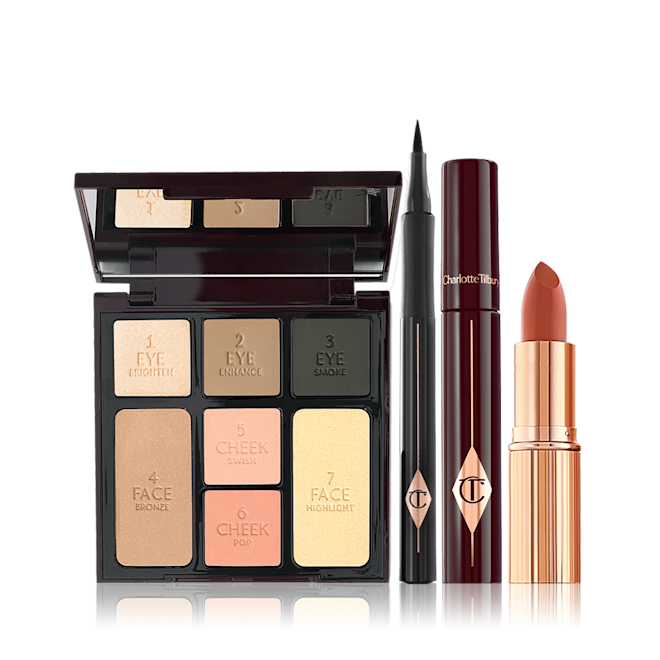 After Dark Beauty Bundle Nude Kate lipstick, The Feline Flick, Full Fat Lashes and Instant Look in a Palette Smokey Eye