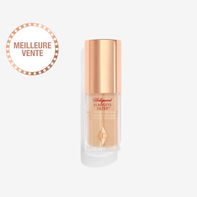 FRCA HFFMINI-3-LEGENDARY-PDP A closed glow-boosting primer in a glass bottle with a rose gold-coloured lid.