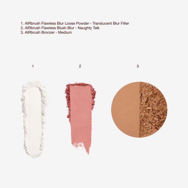 AIRBRUSH FLAWLESS BLUSH BRONZE & BLUR TRIO - swatches AIRBRUSH FLAWLESS BLUSH BRONZE & BLUR TRIO - swatches