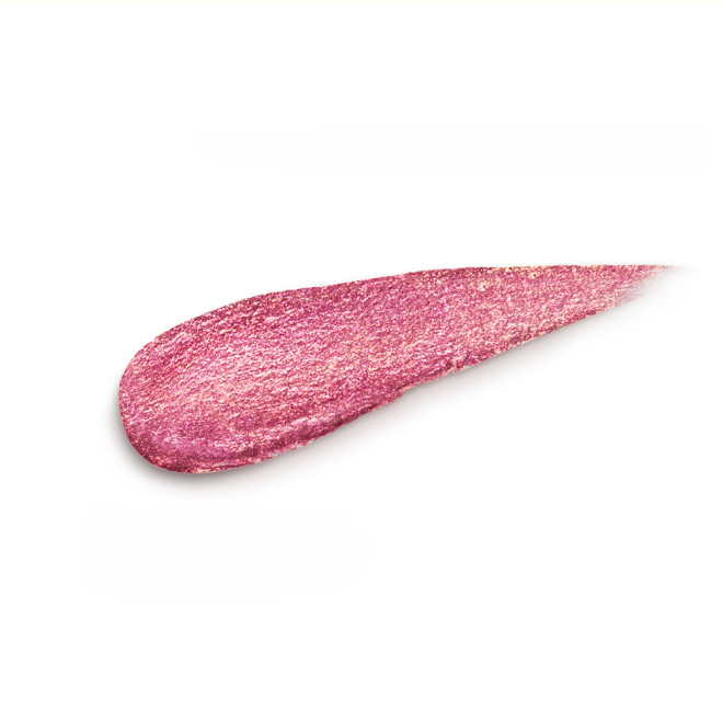 Swatch of a glittery vivid, rose pink eyeliner.