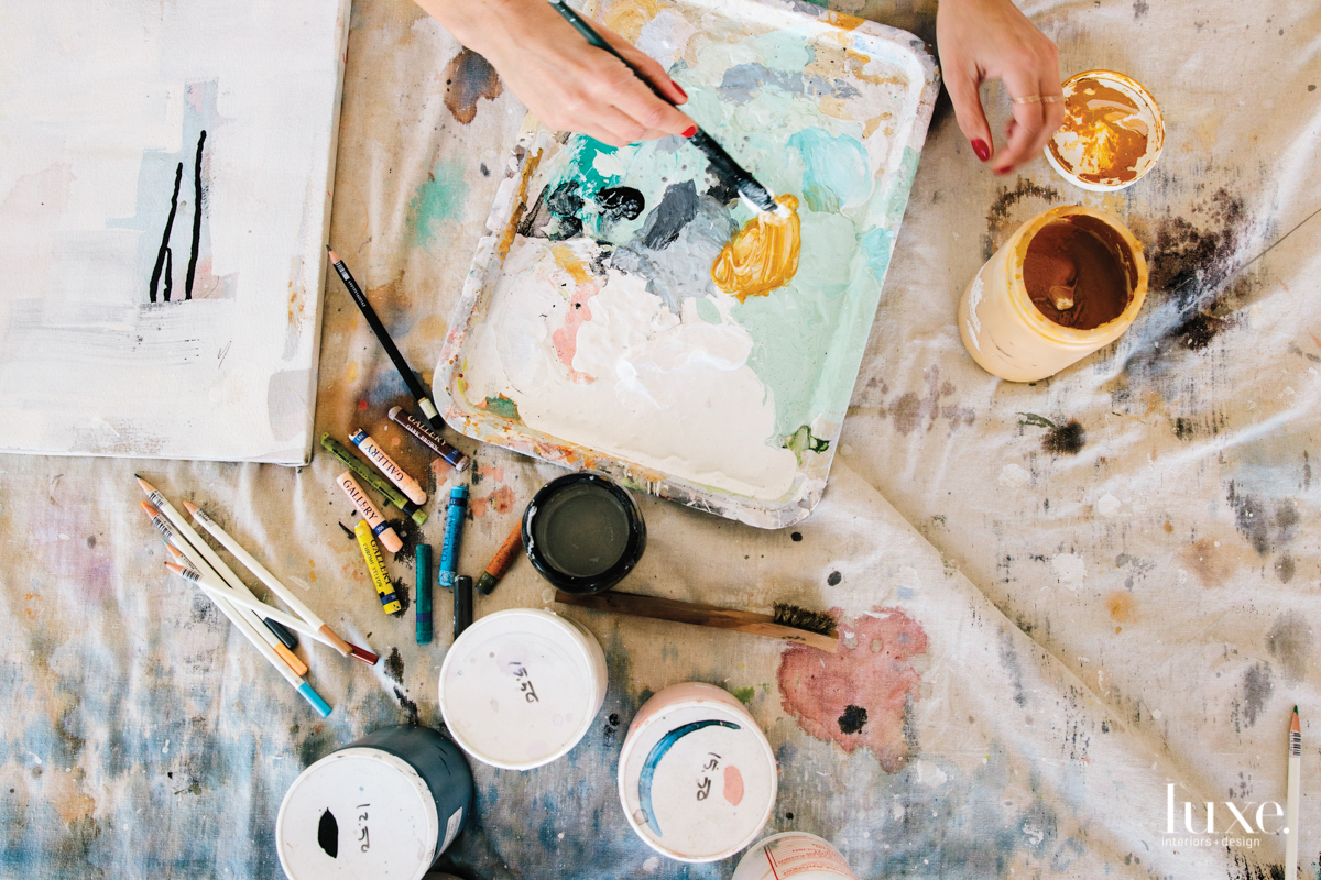 Paint is just one medium Schroeder uses. Paint is just one medium Schroeder uses.