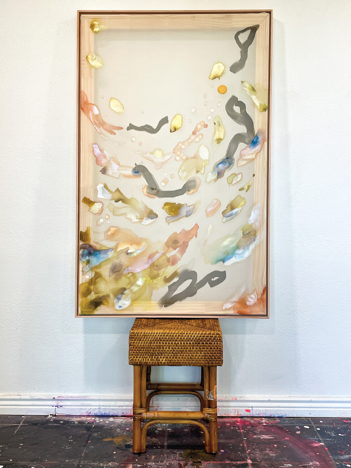 An artwork made on a silk canvas by Courtney Griffin