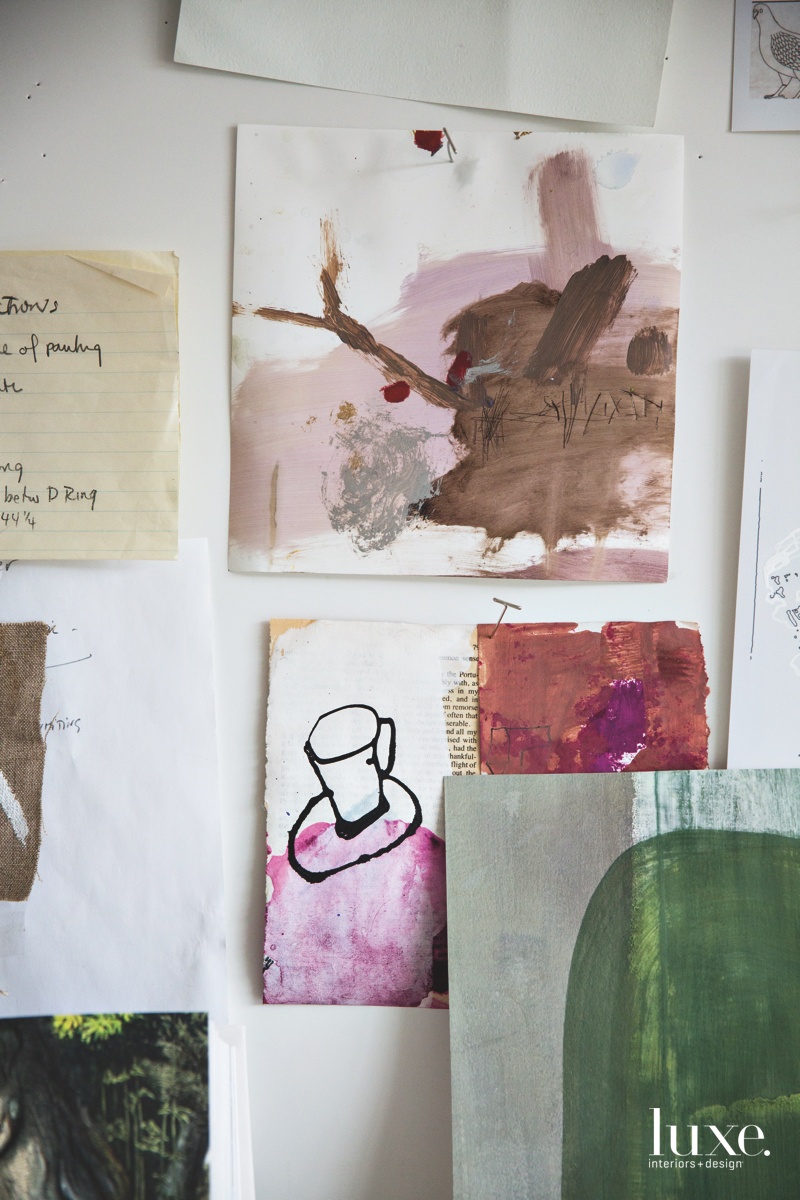 >Color punctuates the inspiring space in the form of everything from the artist's "warm-up" sketches Color punctuates the inspiring space in the form of everything from the artist's "warm-up" sketches