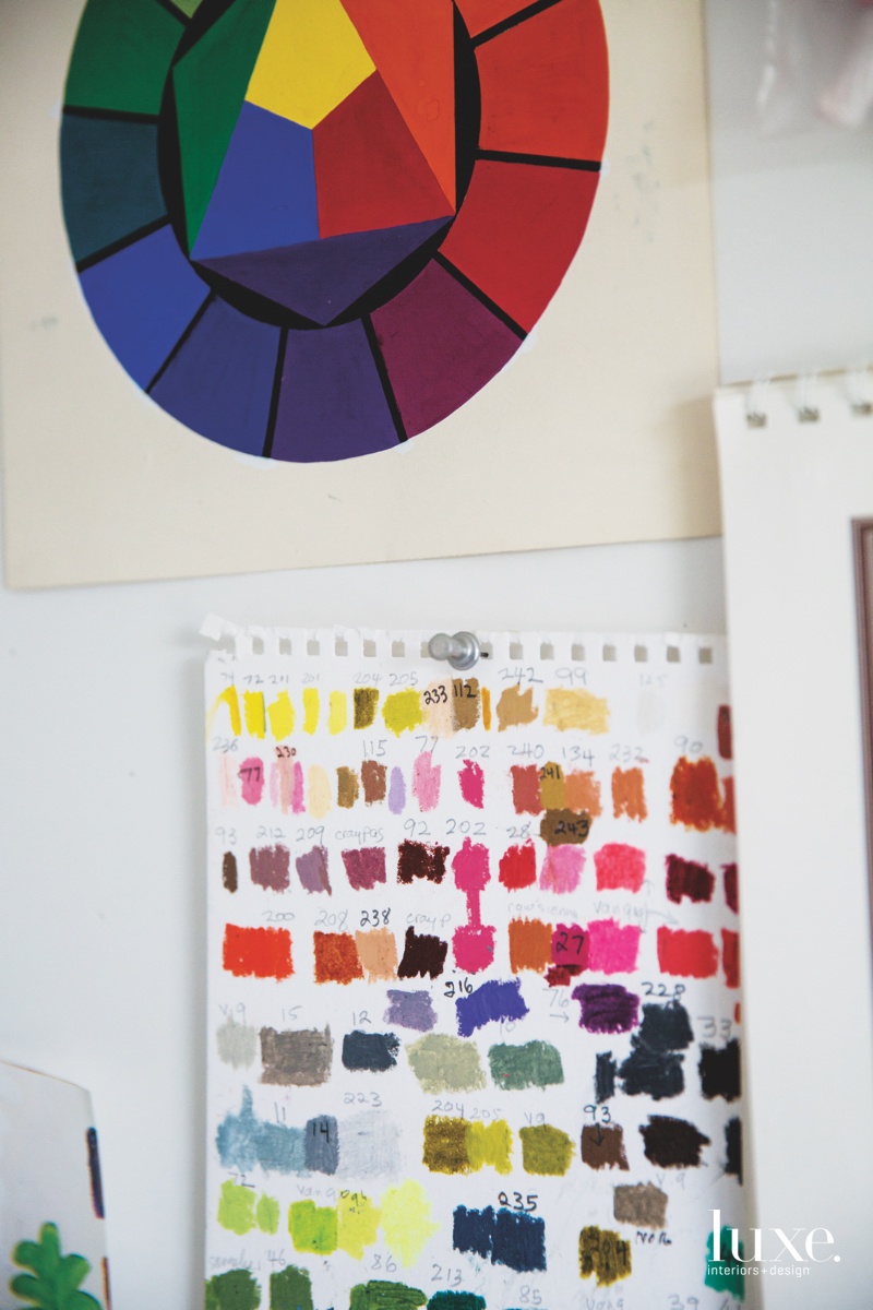 A Sennelier oil stick color reference. A Sennelier oil stick color reference.