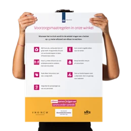 Poster "voorzorgsmaatregelen in onze winkel"