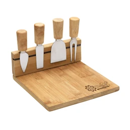 Premium cheese tray board with cheese cutlery. At Helloprint you can personalise it with your own logo or design.
