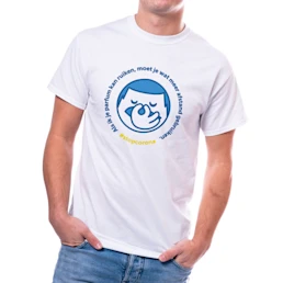 Heren shirt met opdruk "Als ik je parfum kan ruiken, moet je wat meer afstand gebruiken"