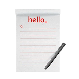 Notepad to write notes. The notepad is personalised with a logo and text with Helloprint.