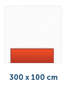 A 300 x 100 cm banner size icon used by Helloprint