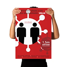 Rode poster "Houd afstand"