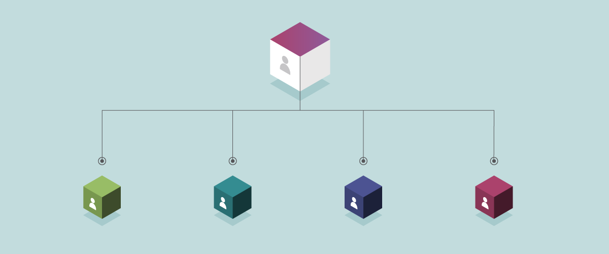 Account hierarchy with colored cubes