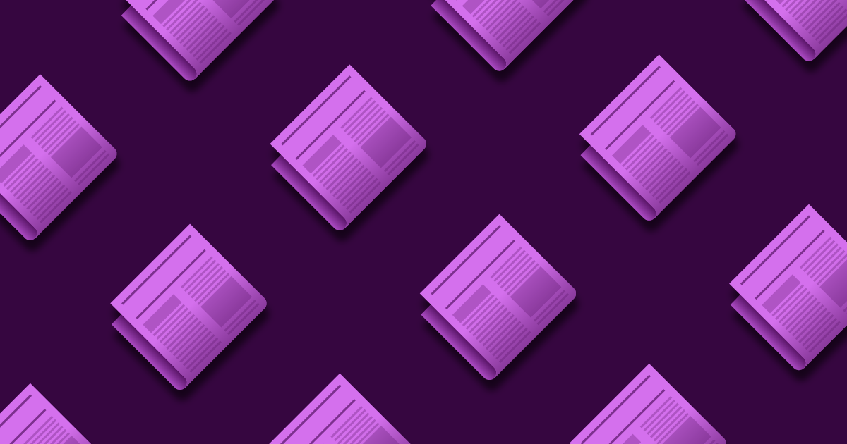 Newspapers purple background