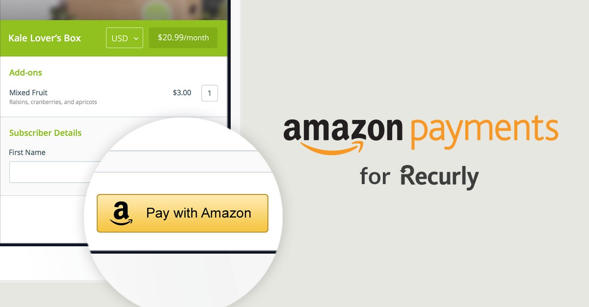 Amazon payments for Recurly banner