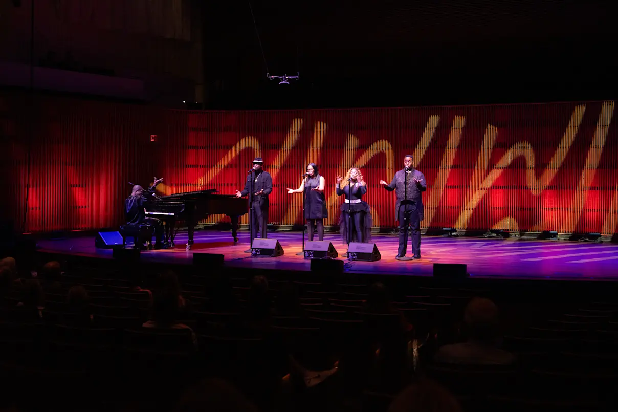Sounds of Blackness Ensemble performing at the 40th Anniversary Open House. Photo by Imani Mansfield.