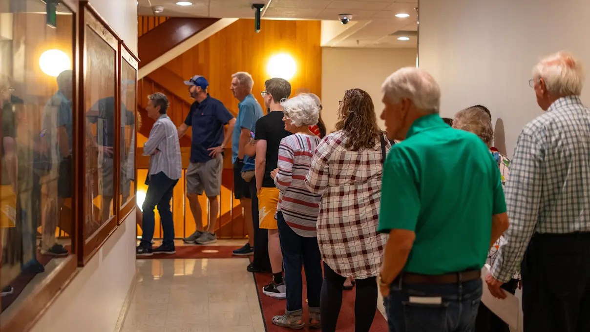 Guests on the 40th Anniversary Open House self-guided tour. Photo by Imani Mansfield.