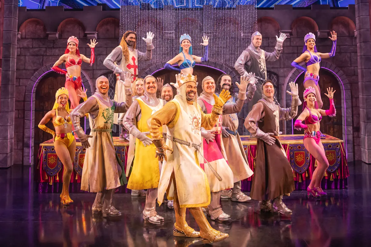 The Broadway Cast of Spamalot. Photo by Matthew Murphy and Evan Zimmerman.