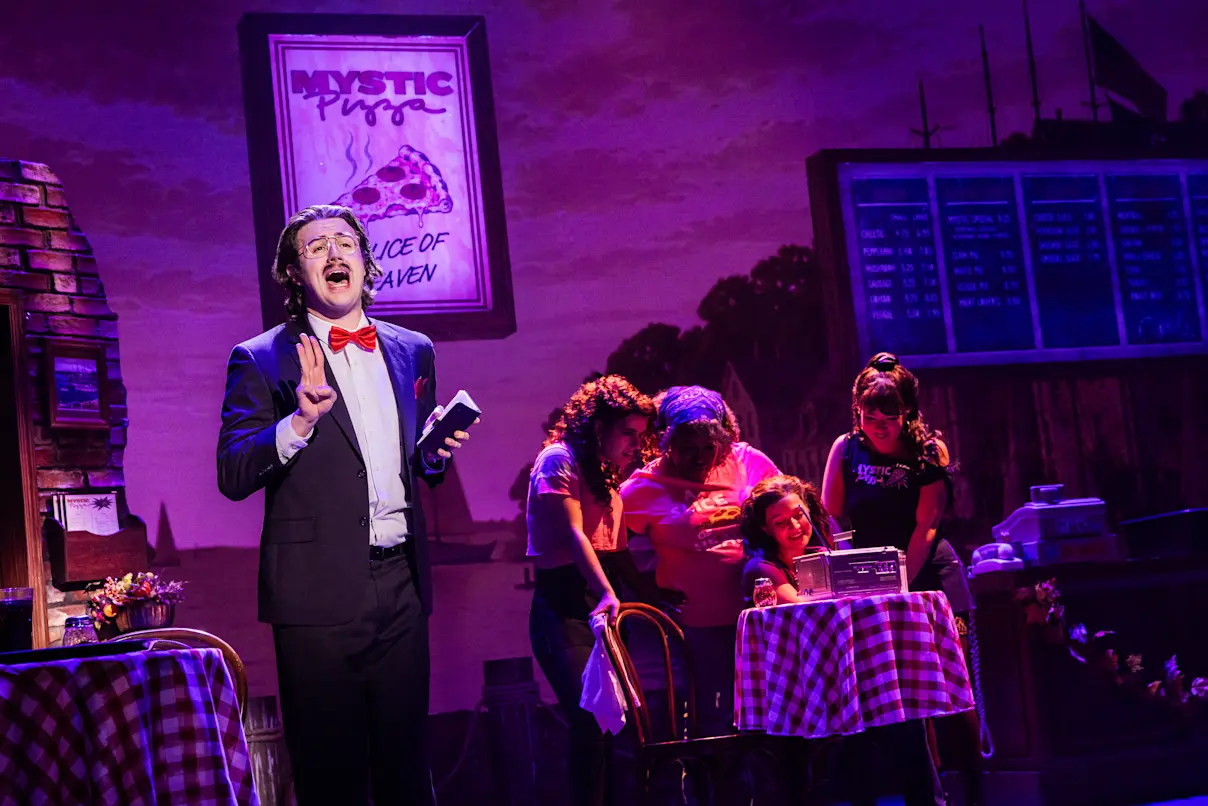 Richard Morgan and the company of Mystic Pizza. Photo by Evan Zimmerman for Murphy Made.