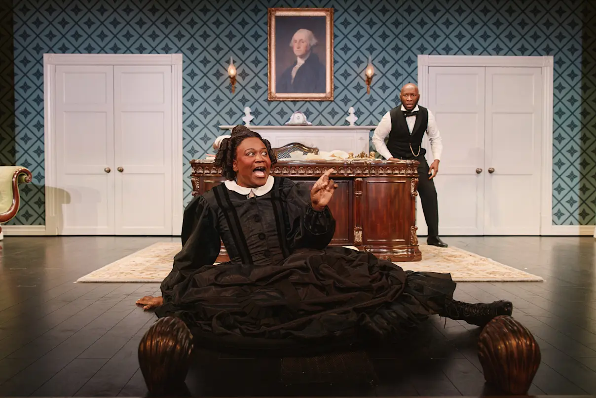 Tituss Burgess and Phillip James Brannon in Oh, Mary! on Broadway. Photo by Emilio Madrid.