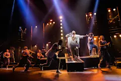 Brett Hennessey Jones and the company of the North American tour of Jesus Christ Superstar. Photo by Evan Zimmerman for MurphyMade.
