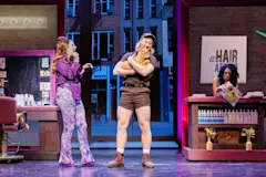 Ashley Morton as Paulette and Matthew Dean Hollis as Kyle in Legally Blonde: The Musical. Photo by Drager Creative.