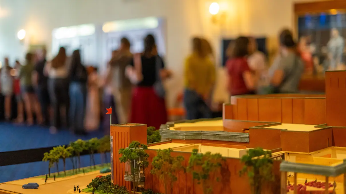 Original model of the Ordway building on display at the 40th Anniversary Open House. Photo by Imani Mansfield.