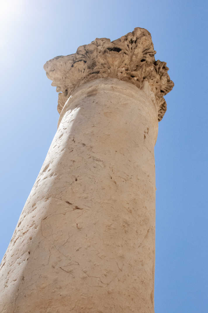 large decorated column in Jerusalem, Israel