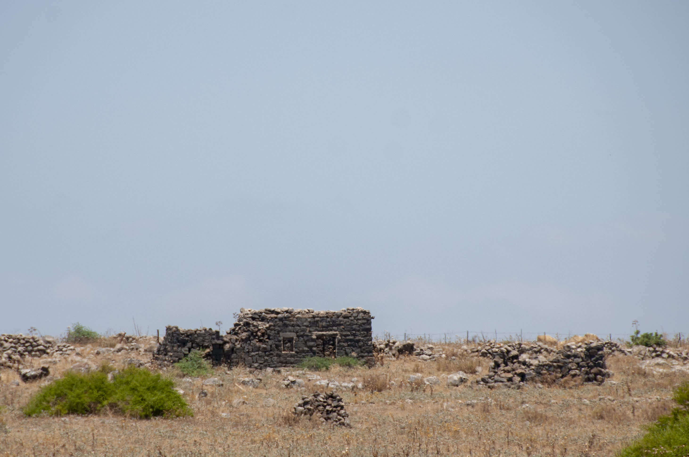 abandoned building in a brown field near Jilabun Stream in the Golan Heights, Israel. #Israel #GolanHeights #Abandoned #Decay