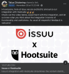 A screenshot of the post in the Issuu Creator Community that highlights Issuu's integration with Hootsuite