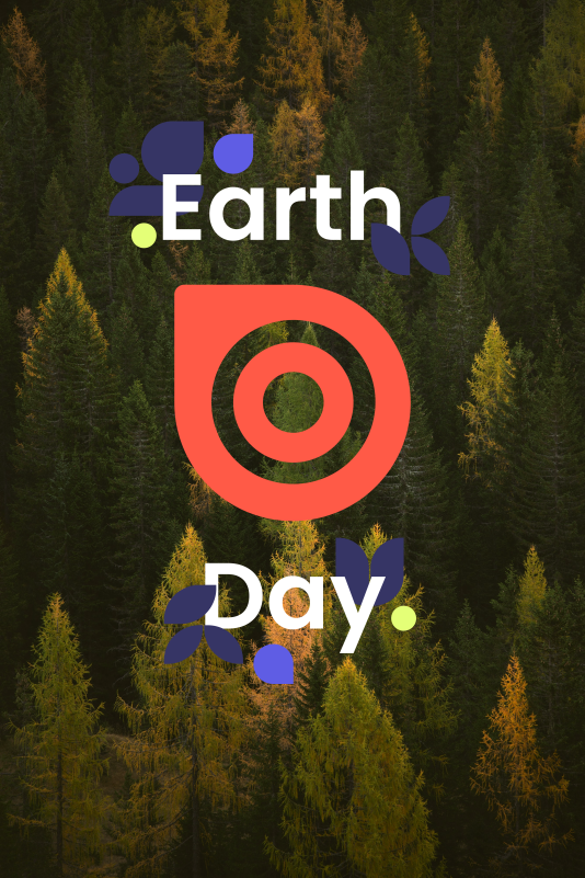 Image of a forest with the Issuu logo and the words "Earth Day"