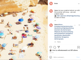 Instagram post of people relaxing on a beach