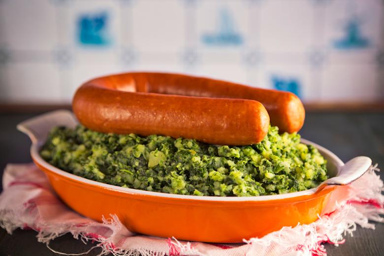 Kale with smoked sausage