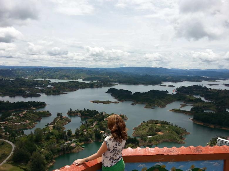 Climbing the Rock in Guatape, Colombia