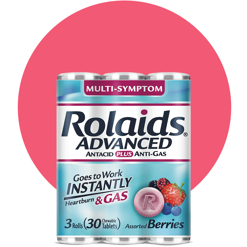 Rolaids® advanced antacid plus anti-gas chewable tablets