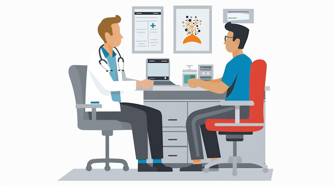 Patient discussing surgical procedure with healthcare provider