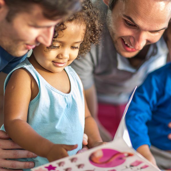 Children playing with adults