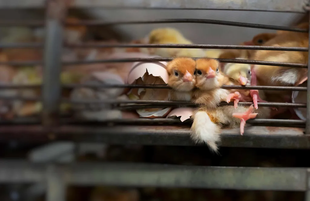 Chicks behind bars