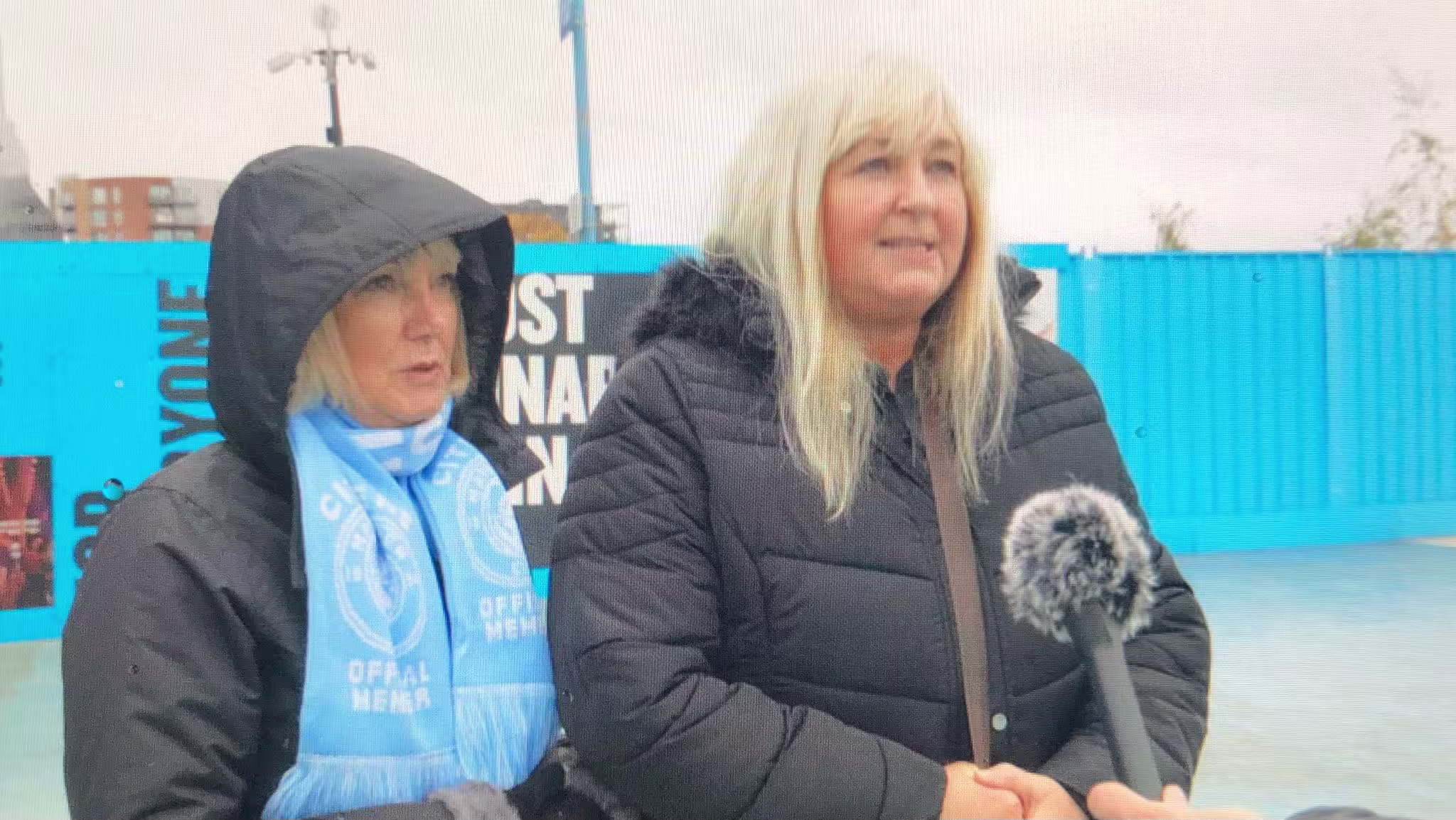 Manchester City football supporters Wendy (left) and Debbie (right)