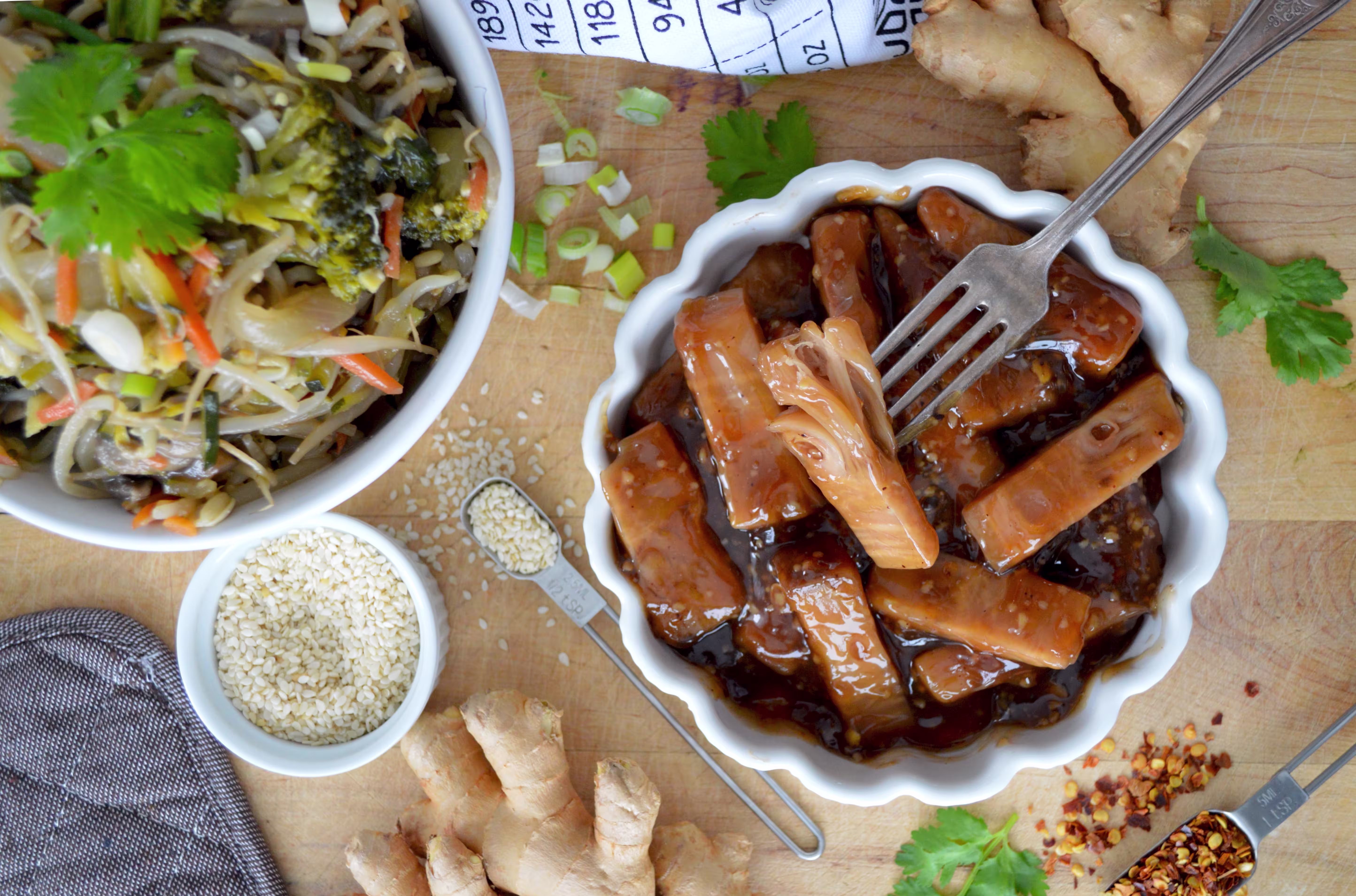 Plant-based meal with jackfruit