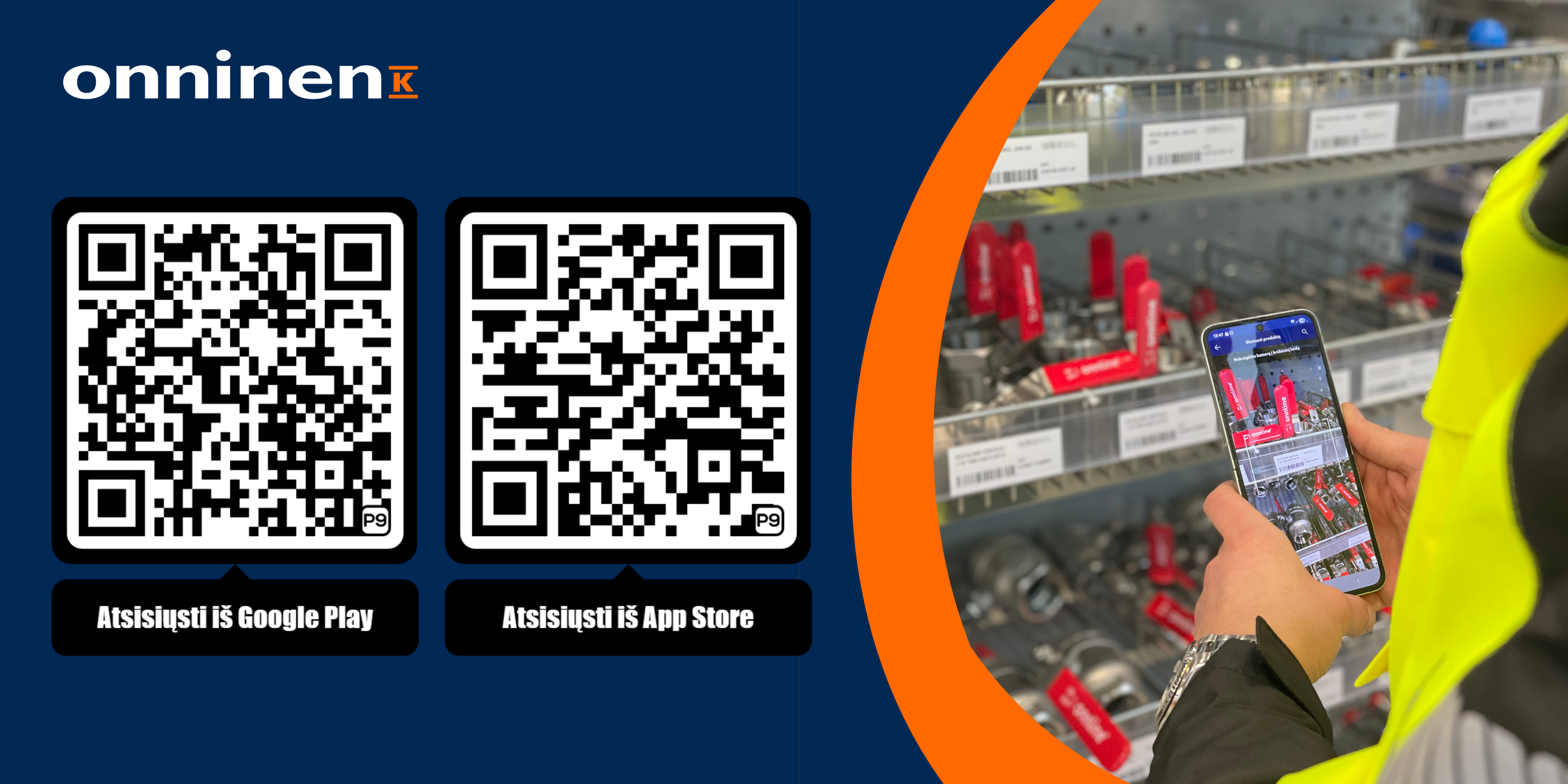 OnniApp horizontal banner for group with QR