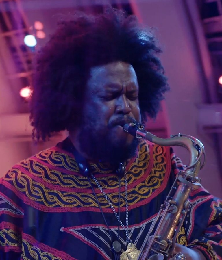 Kamasi Washington on tenor sax