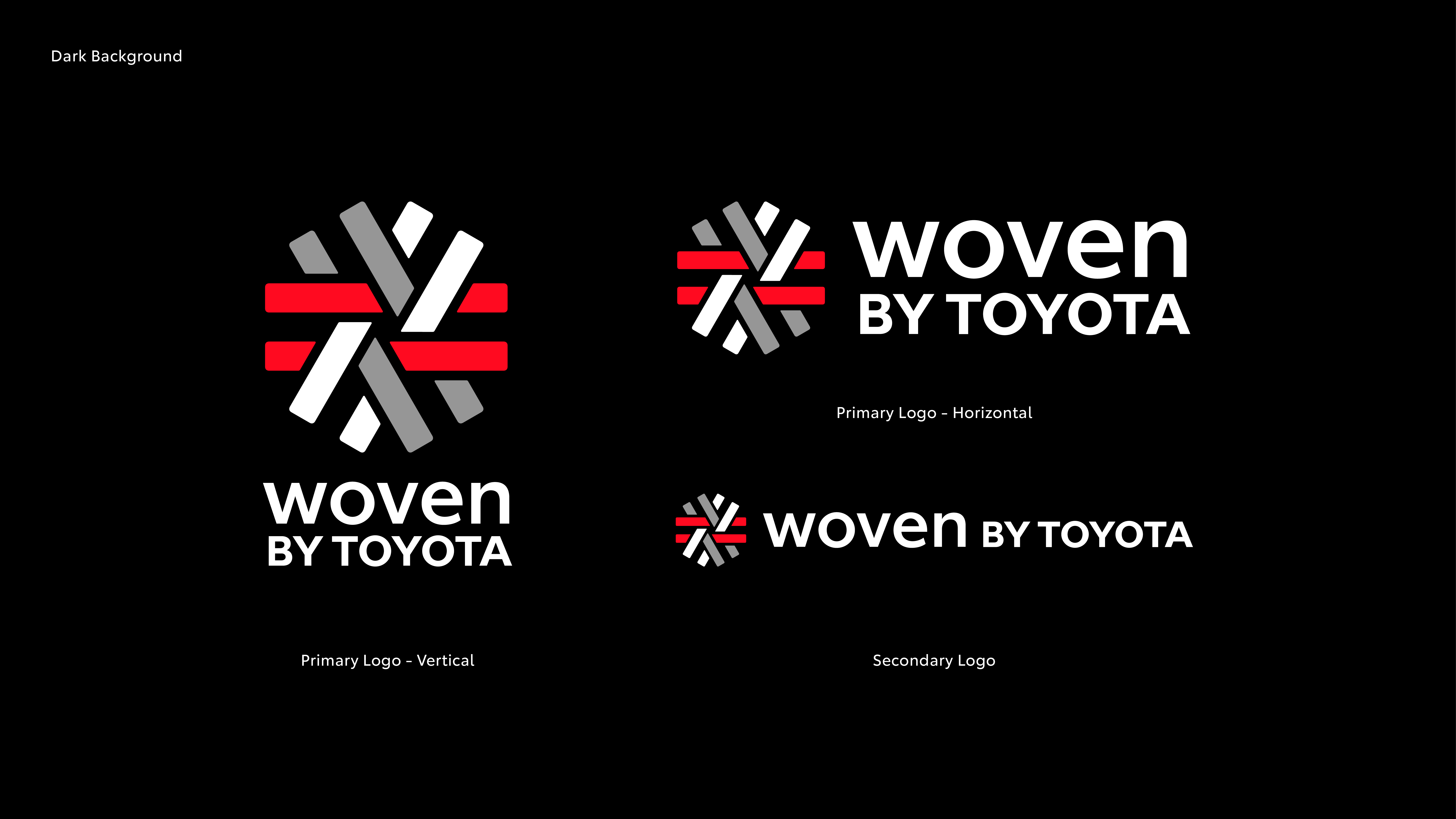 Woven By Toyota 新ロゴ - 黒い背景