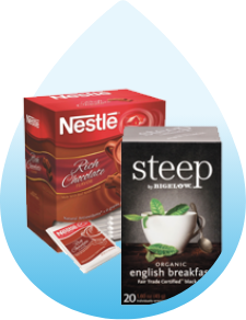 tea and hot chocolate delivery products 