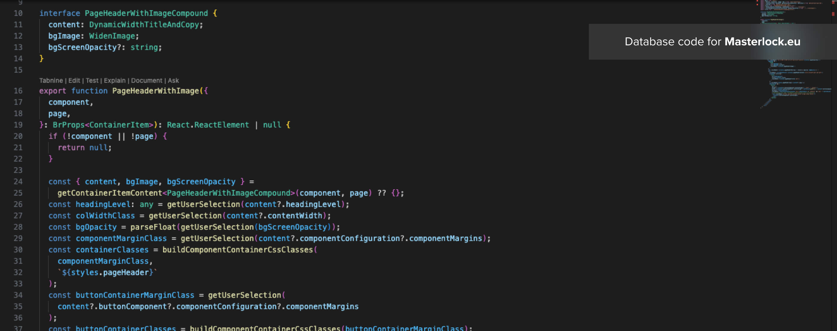 Codebase for masterlock.eu