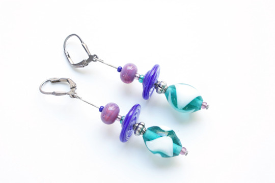 Boucles d'oreilles perles montées en cascade