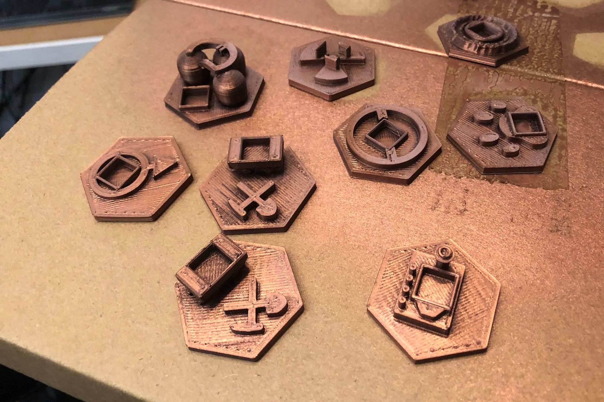 A Mars terraformálása stratégiai társasjáték - 3D nyomtatott lapkák
