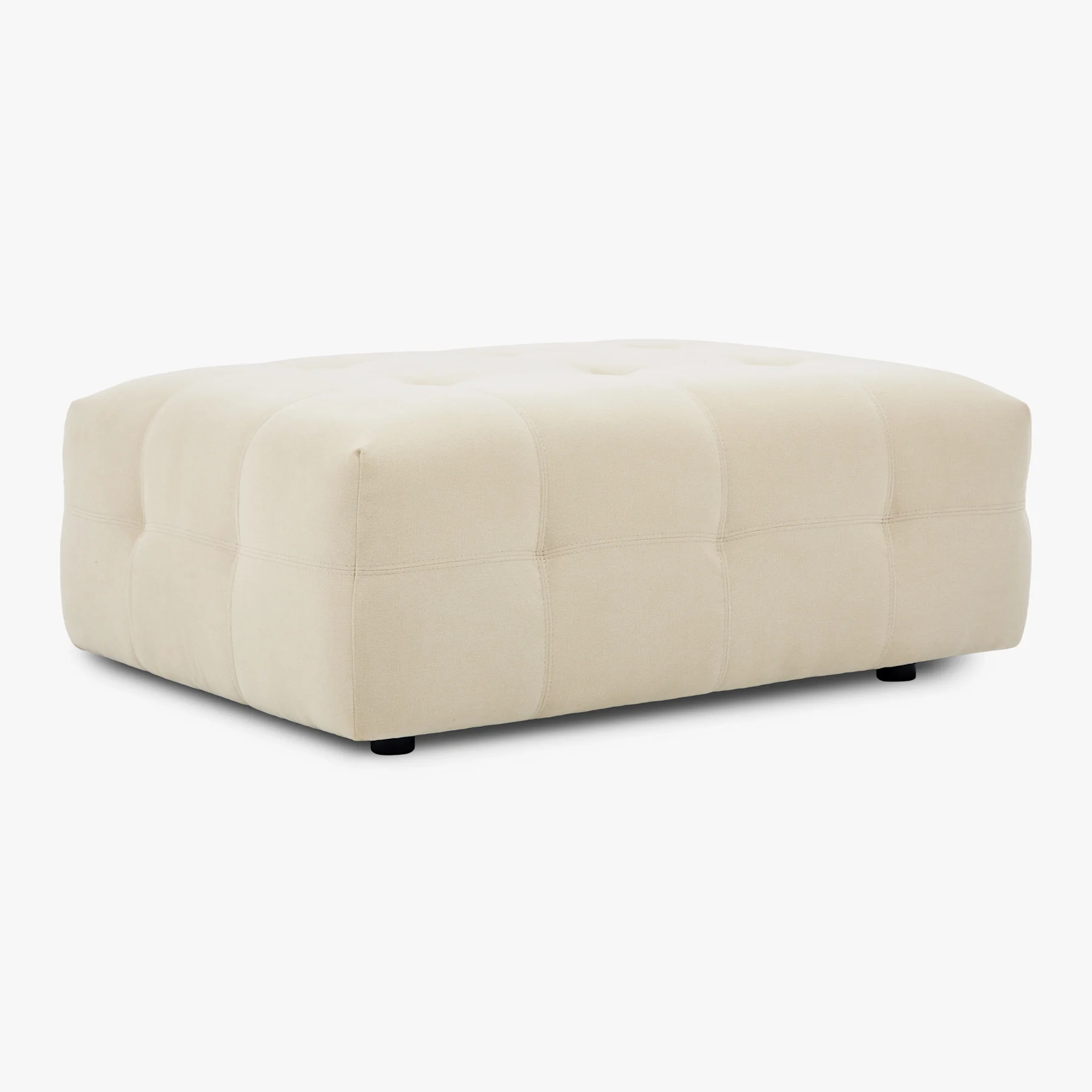 Orlando Footstool, Ivory Classic Plush Fabric
