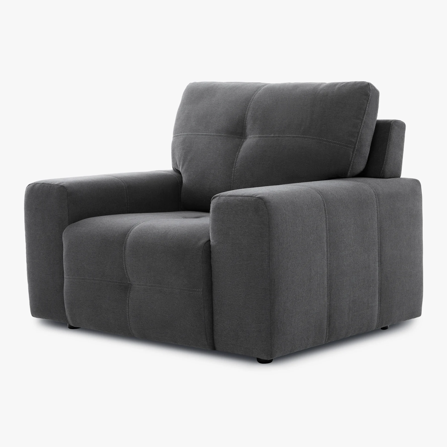 Orlando Armchair, Slate Grey Classic Plush Fabric