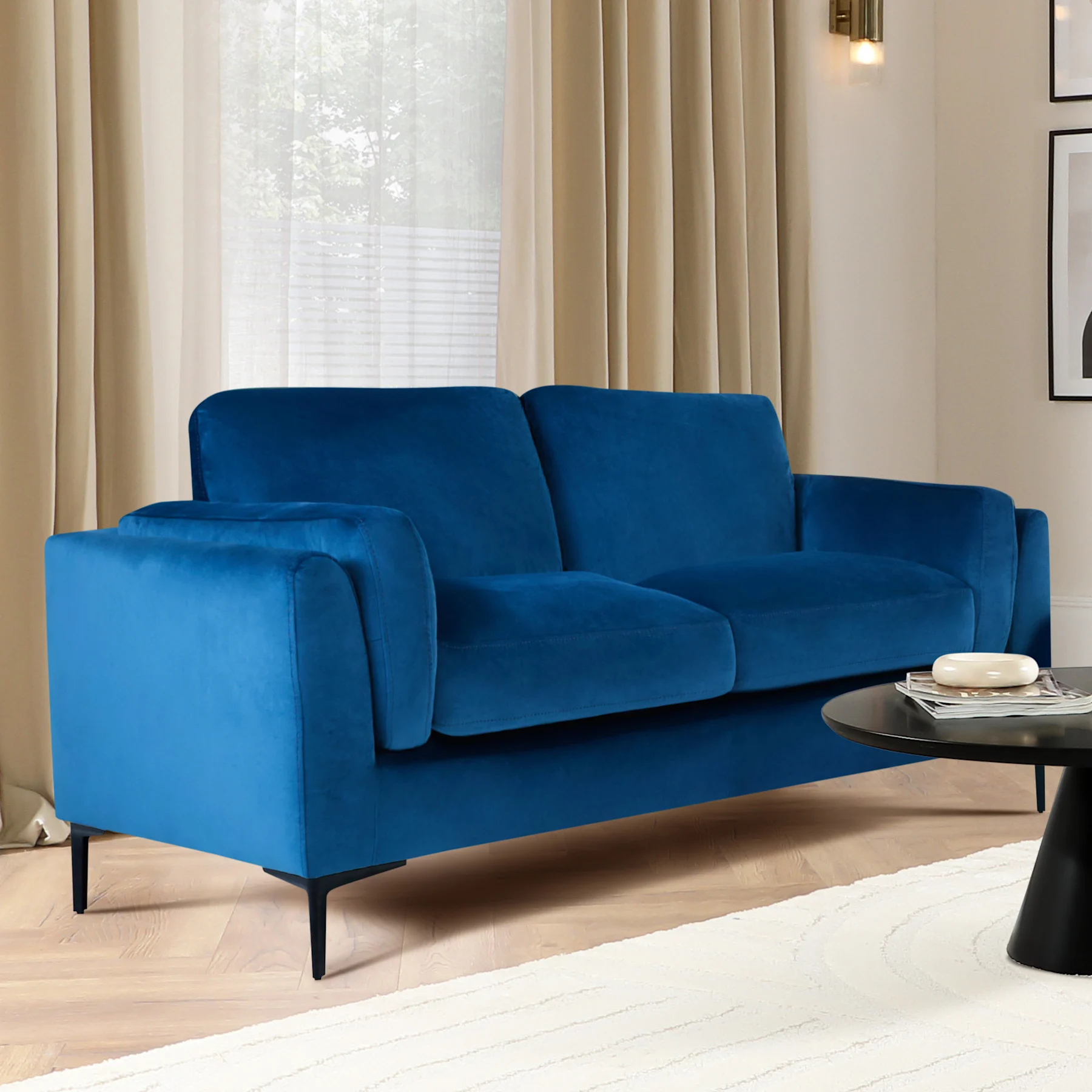 Lucia 2 Seater Sofa, Blue House Velvet