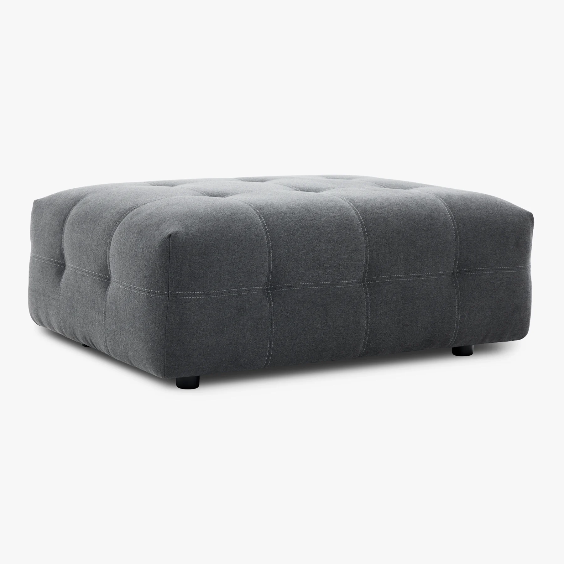 Orlando Footstool, Slate Grey Classic Plush Fabric